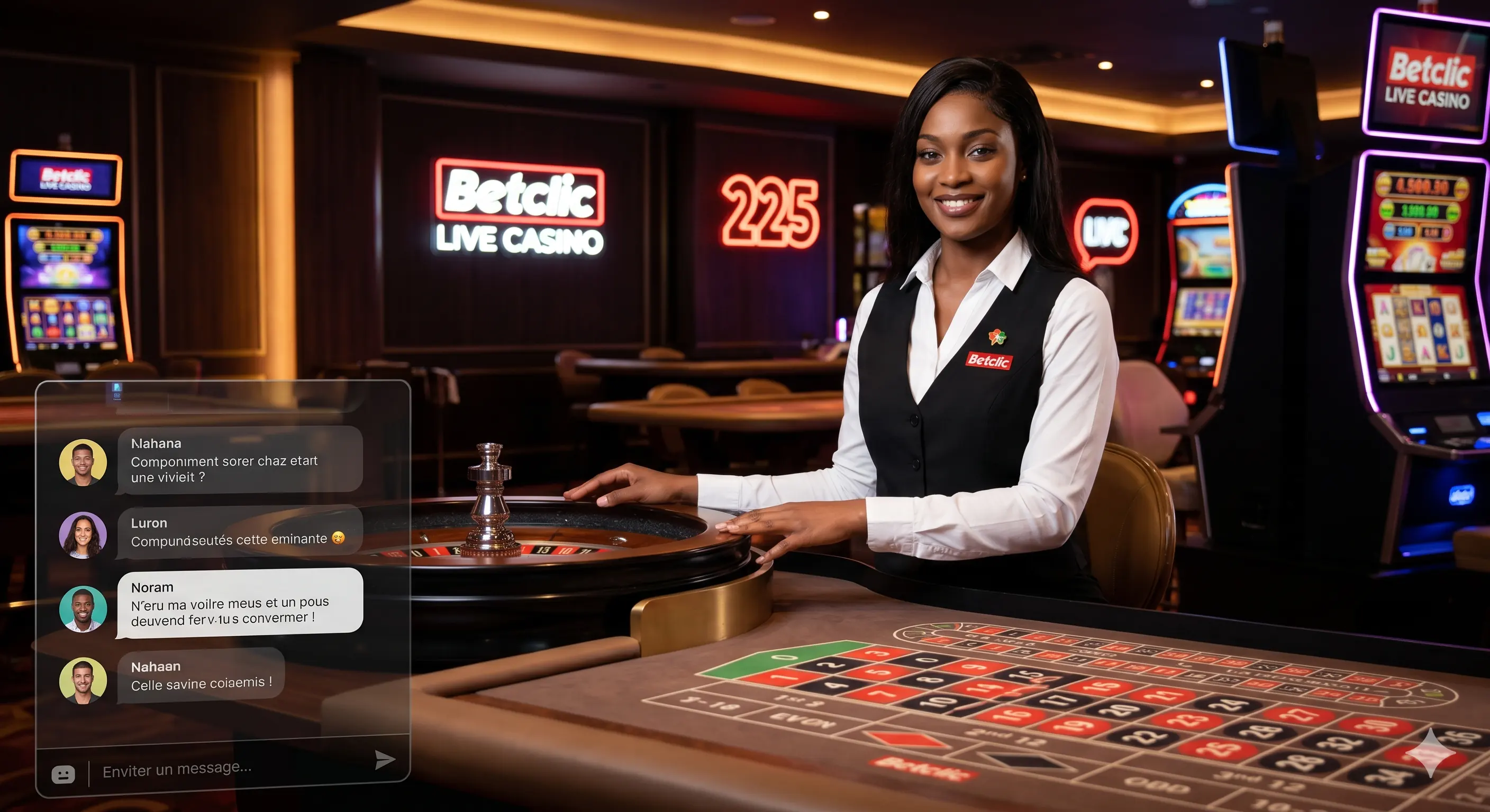 Croupière Betclic Live Casino dans une ambiance premium